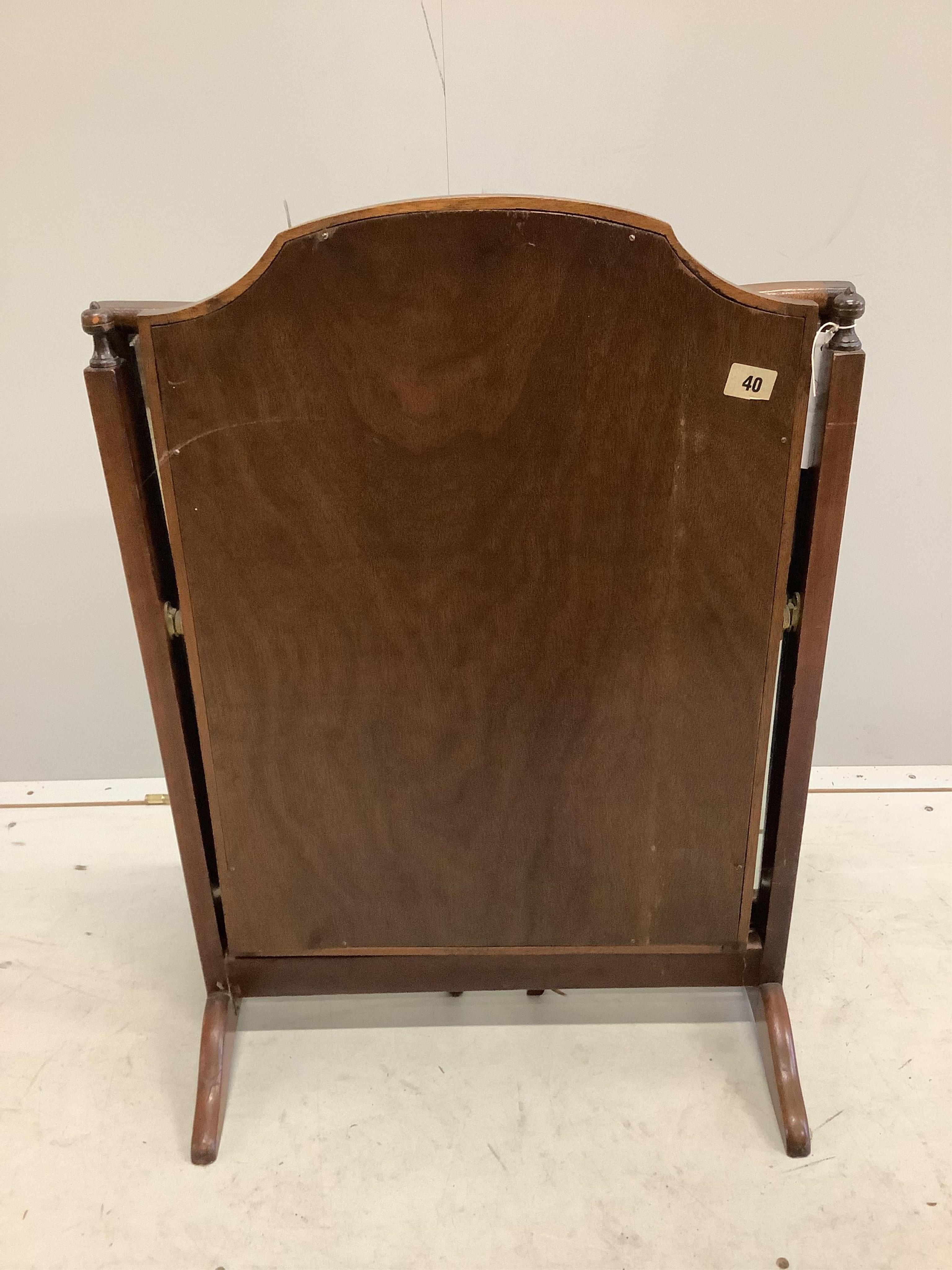 A Queen Anne revival walnut triple plate toilet mirror, height 75cm. Condition - fair